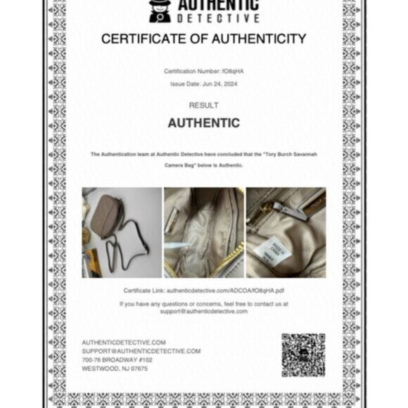 🆕 TORY BURCH 🧿 NWT Savannah Chain Link Camera Bag, French Gray AUTHENTICATED - Picture 12 of 12